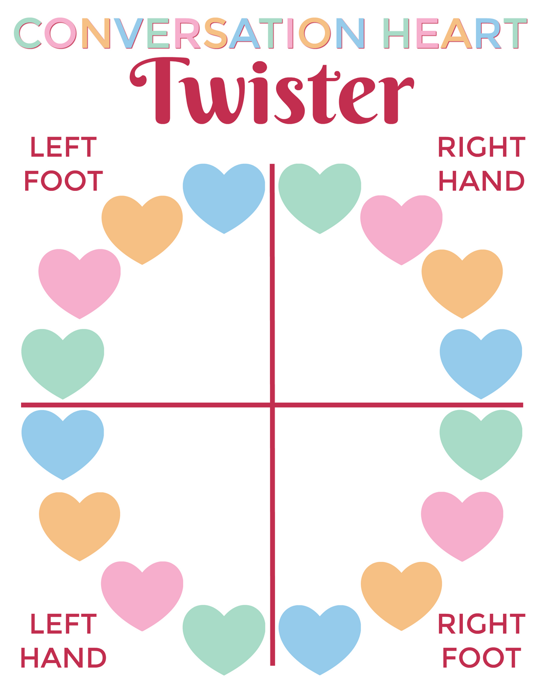 Conversation Heart Twister Printable Set