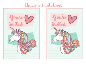 Unicorn Play Date and Birthday Party Printable Pack