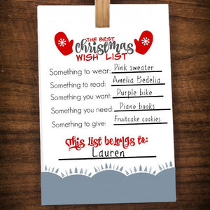 Best Christmas Wish List Printable